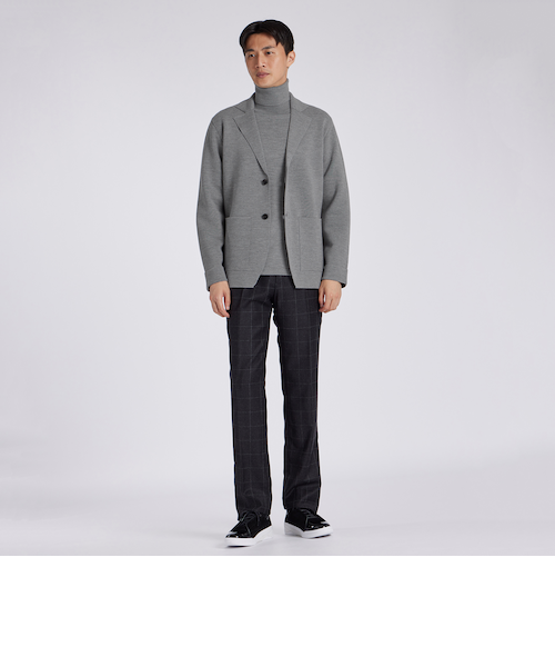 EFMW MILANO RIB KNIT JACKET [エクストラファインメリノ ニット