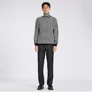 EFMW BORDER TURTLE NECK KNIT [エクストラファインメリノ ボーダータートル]