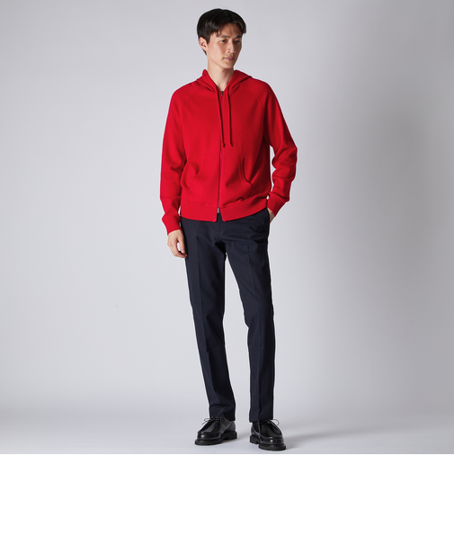 CASHMERE ZIP UP KNIT 　HOODIE