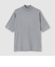GIZA COTTON MOCK NECK KNIT TEE