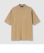 GIZA COTTON MOCK NECK KNIT TEE