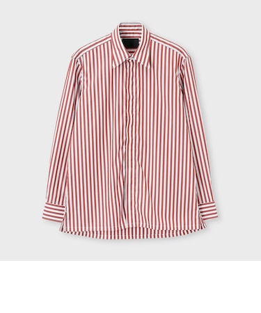 BLOCK STRIPE FLY FRONT 　SHIRT