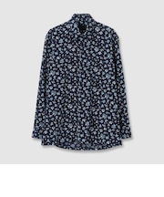FLOWER PRINT CORDUROY FLY FRONT 　SHIRT