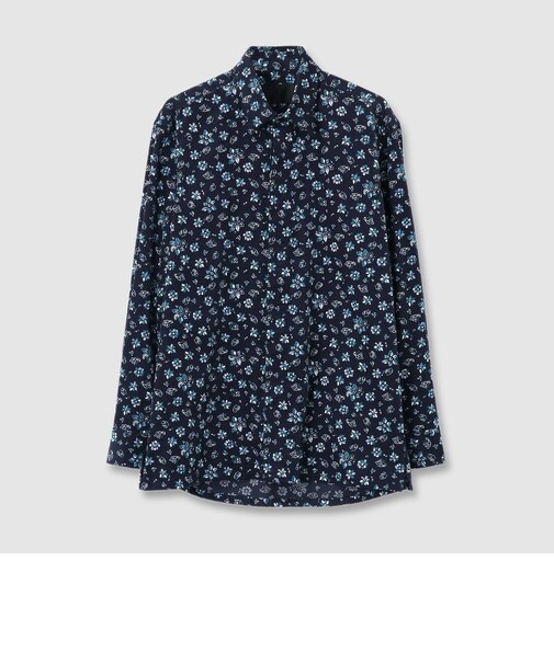 FLOWER PRINT CORDUROY FLY FRONT 　SHIRT