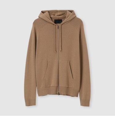 CASHMERE ZIP UP KNIT 　HOODIE