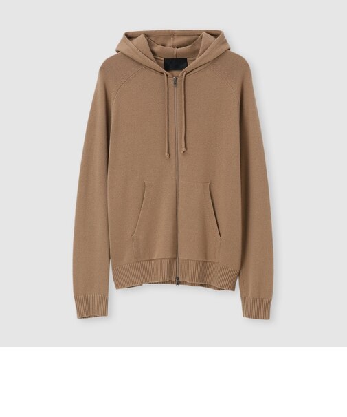 CASHMERE ZIP UP KNIT 　HOODIE