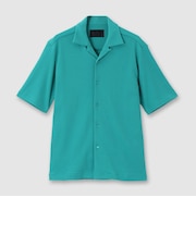 HIGH-TWIST JERSEY OPEN NECK SHIRT