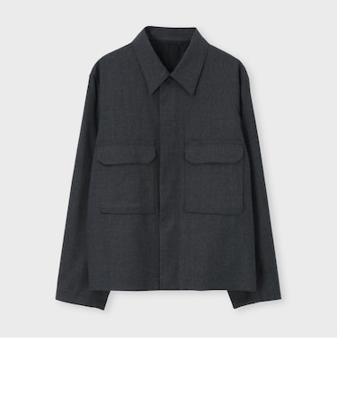 WOOL FLANNEL SHIRT BLOUSON