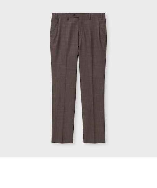 WOOL SILK CHAMBRAY TAPERED  SLACKS [ウールシルク シャンブレーパンツ]