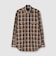 COTTON／LINEN PLAID WESTERN SHIRT