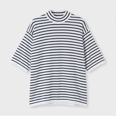 BASQUE BORDER MOCK NECK  S／S SWEATER [バスクボーダー モックネックSSセーター]