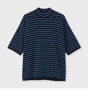 BASQUE BORDER MOCK NECK  S／S SWEATER [バスクボーダー モックネックSSセーター]