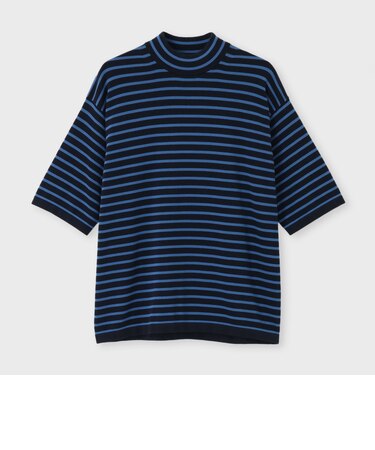 BASQUE BORDER MOCK NECK  S／S SWEATER [バスクボーダー モックネックSSセーター]