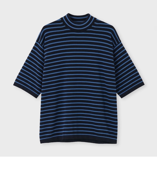 BASQUE BORDER MOCK NECK  S／S SWEATER [バスクボーダー モックネックSSセーター]