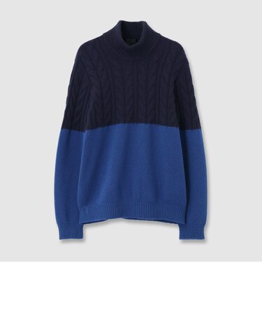 BLOCKING HIGH NECK KNIT