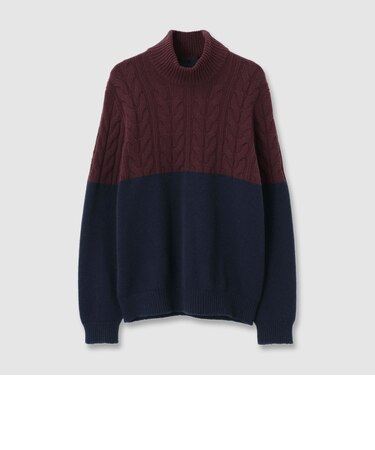 BLOCKING HIGH NECK KNIT
