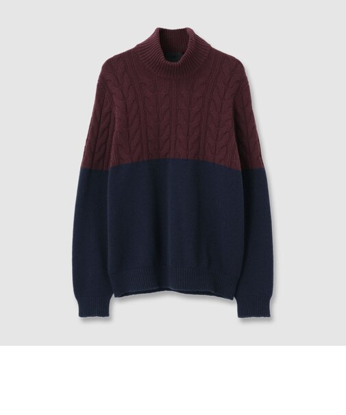 BLOCKING HIGH NECK KNIT