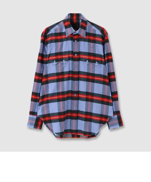 PLAID FLANNEL WESTERN　SHIRT