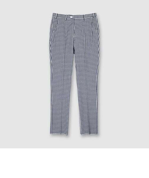 WOOL SUCKER GINGHAM CHECK SLACKS
