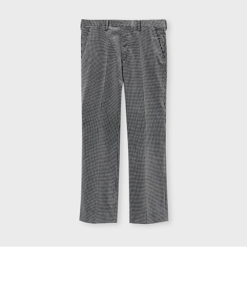 GINGUM CHECK VELVET BOOT CUT 　SLACKS