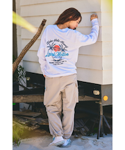 PALM TREE CHAIN STITCH×PRINT LS TEE