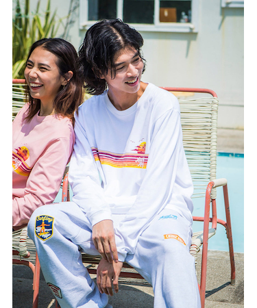 ﾌﾛﾝﾄﾗｲﾝﾌﾟﾘﾝﾄ長袖Tｼｬﾂ