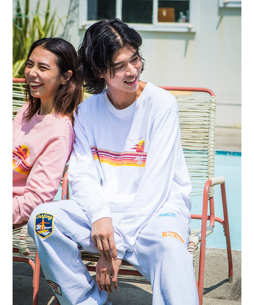 ﾌﾛﾝﾄﾗｲﾝﾌﾟﾘﾝﾄ長袖Tｼｬﾂ