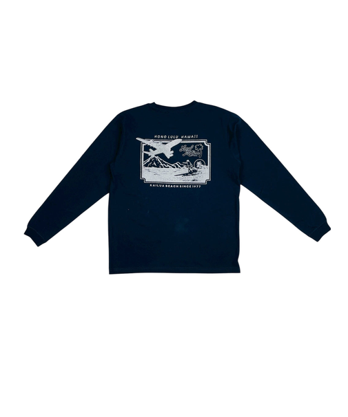 ﾌﾛﾝﾄﾗｲﾝﾌﾟﾘﾝﾄ長袖Tｼｬﾂ