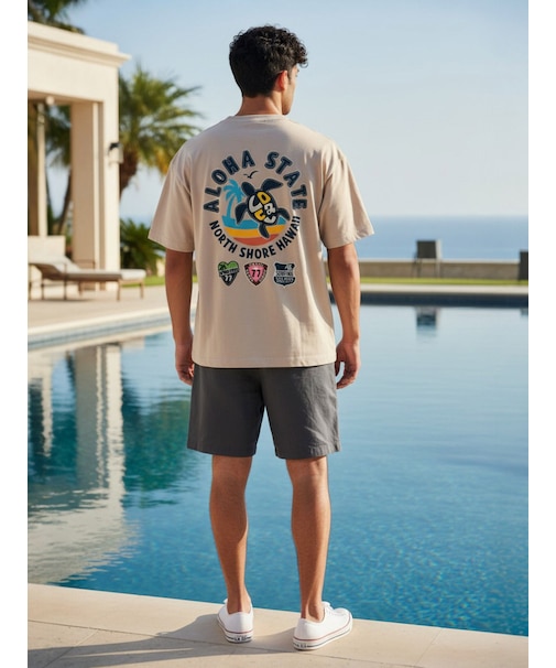 亀柄切り貼りﾜｯﾍﾟﾝTｼｬﾂ