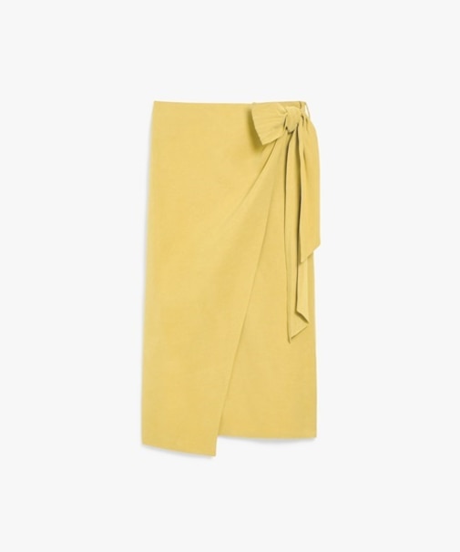 リネン シルク ツイル  ペンシル スカート