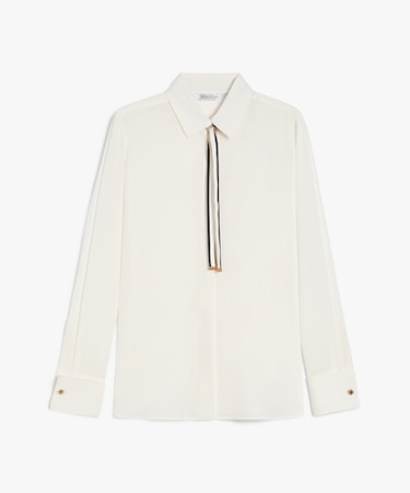 ピュア シルク ボウタイ シャツ