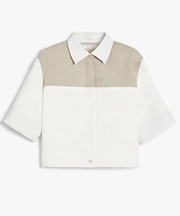 ピュア リネン キャンバス シャツ ジャケット