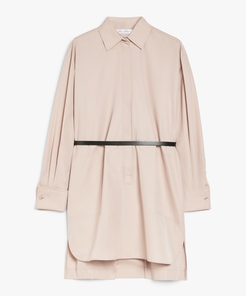 ピュア コットン ポプリン シャツ ドレス