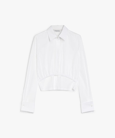 ピュア コットン ポプリン クロップド シャツ