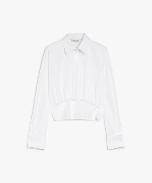 ピュア コットン ポプリン クロップド シャツ