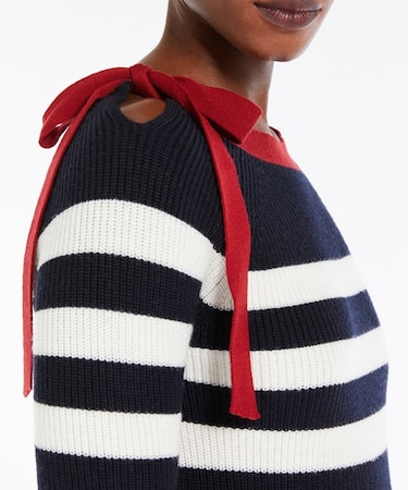 ピュア ウール リボン ニット