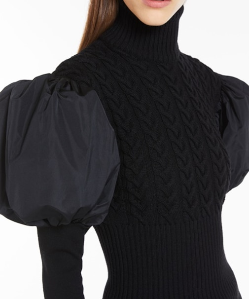 ピュア ウール  バルーン スリーブ ニット