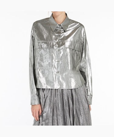 メタリック コットン シャツ