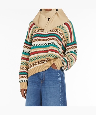 コットン ジャカード ニット