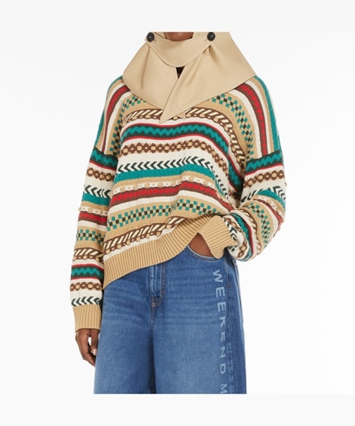 コットン ジャカード ニット