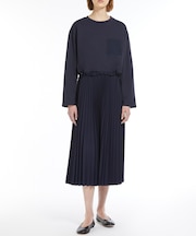 プリーツ クレープ ジャージー ドレス