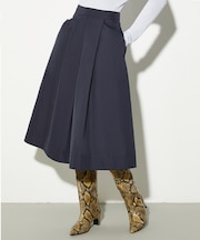 サテン ミディ カローラ スカート