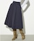 サテン ミディ カローラ スカート