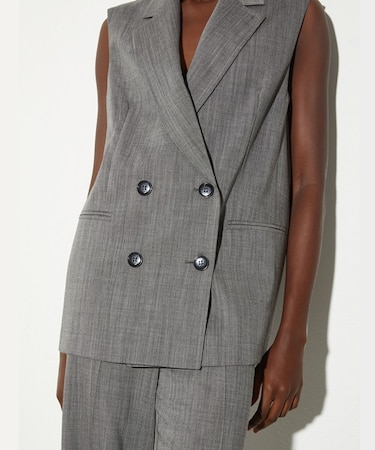 ブレザースタイル ウール ジレ