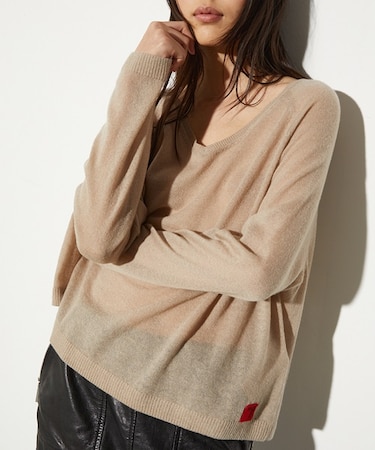 ウール アルパカ ブレンド Vネック ニット