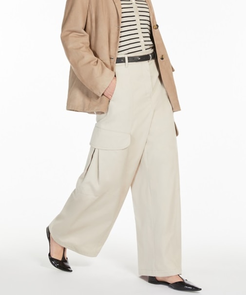 ピュア コットン ギャバジン カーゴ パンツ