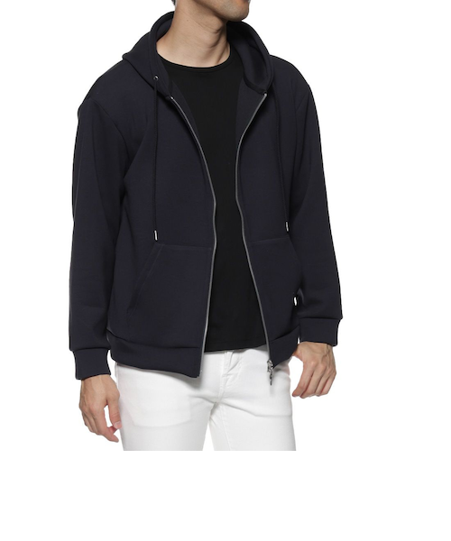 美品 BARNEYS NEWYORK 切替 ニットダウンジャケット ダブルジップ ダンボールニット素材ジップアップパーカ|バーニーズ