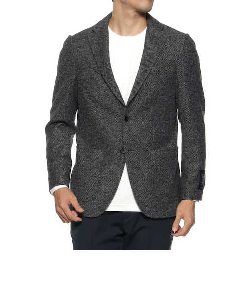 ヘリンボーン柄ニットジャケット