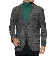 グレンチェック柄 ニットジャケット