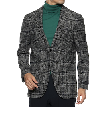 グレンチェック柄 ニットジャケット